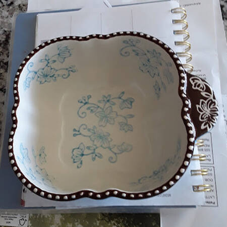 Floral Lace Light Blue Individual Open Soup