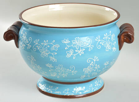 Floral Lace Light Blue Tureen No Lid