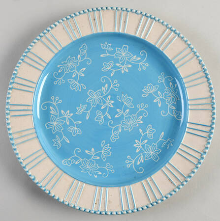 Floral Lace Light Blue Dinner Plate by Temp-Tations