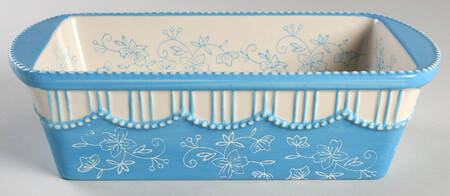 Floral Lace Light Blue Loaf Pan