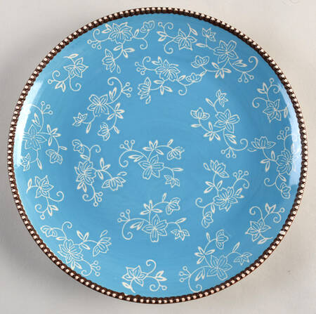 Floral Lace Light Blue Dinner Plate