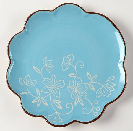 Floral Lace Light Blue Salad Plate by Temp-Tations