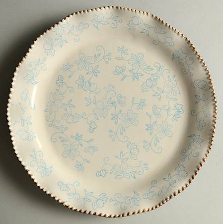 Floral Lace Light Blue Dinner Plate