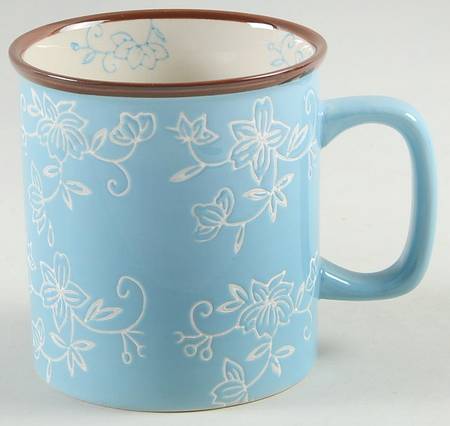 Floral Lace Light Blue Mug