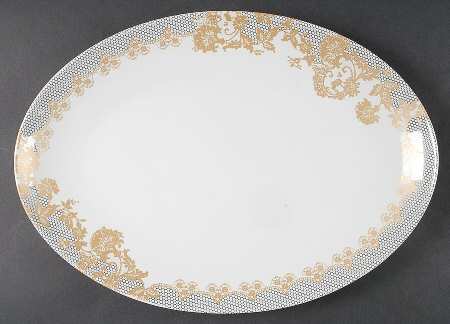 Cartouche 14" Oval Serving Platter by Tahari Home