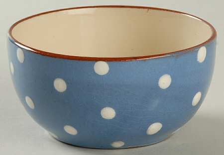 Polka Dot (White Dots, Blue Background) Open Sugar Bowl by Torquay Pottery