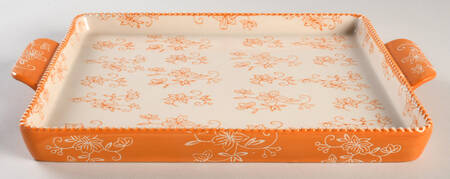 Floral Lace Spice 12" Handled Square Tray by Temp-Tations