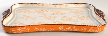 Floral Lace Spice 13" Rectangular Handled Lid-It for 13" Baker