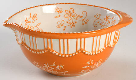 Floral Lace Spice 8" Nesting Bowl with Spout