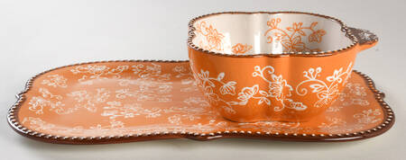 Floral Lace Spice Soup & Sandwich Set (Tray & Bowl) by Temp-Tations