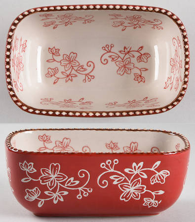 Floral Lace Red Loaf Pan
