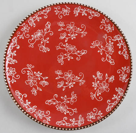 Floral Lace Red Dinner Plate