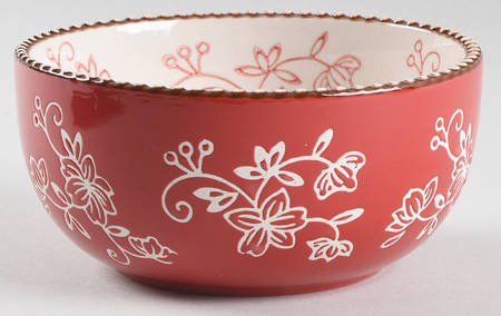 Floral Lace Red 5" All Purpose Bowl by Temp-Tations