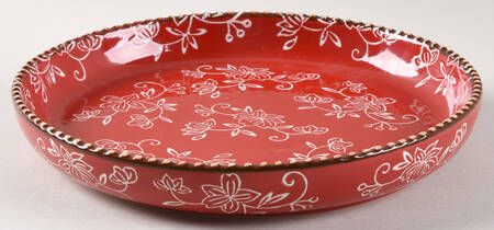 Floral Lace Red Deep Salad Plate