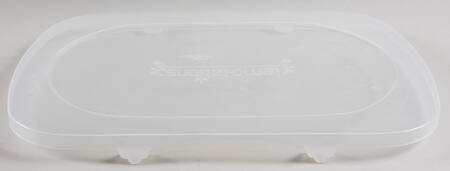 Floral Lace Red Plastic Lid for 13" Rectangular Deep Serving Platter