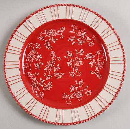 Floral Lace Red Dinner Plate