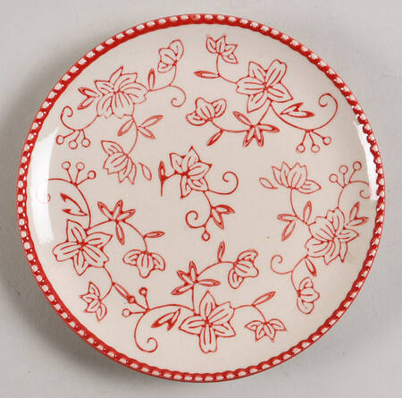 Floral Lace Red Coupe Bread & Butter Plate