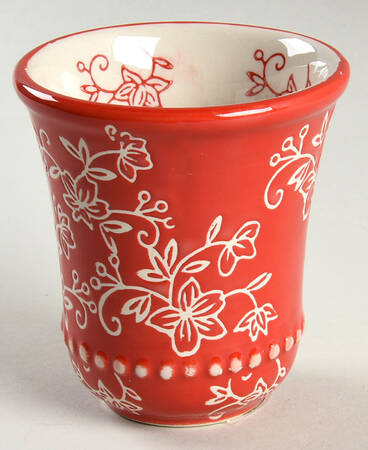 Floral Lace Red China Bathroom Tumbler