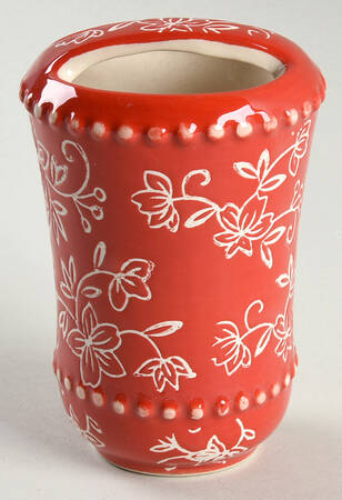 Floral Lace Red Toothbrush Holder by Temp-Tations