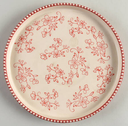 Floral Lace Red Salad Plate