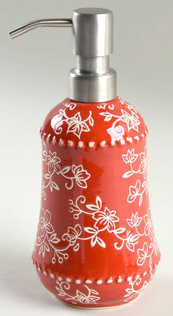 Floral Lace Red Lotion/Soap Dispenser