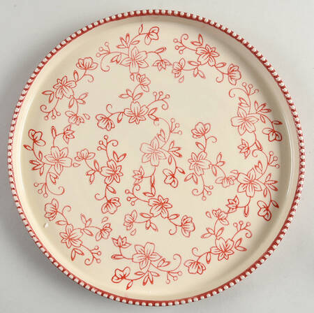Floral Lace Red Dinner Plate