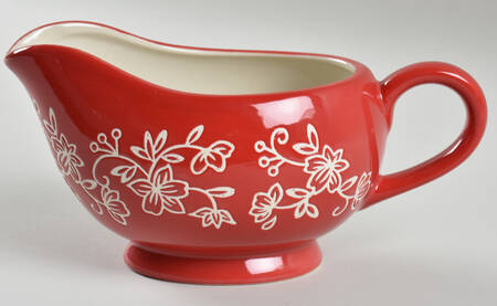 Floral Lace Red Gravy Boat by Temp-Tations
