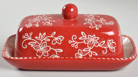 Floral Lace Red Half Pound Covered Butter by Temp-Tations