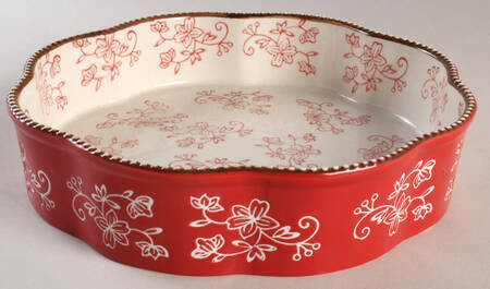 Floral Lace Red 10" Fluted Cake Pan