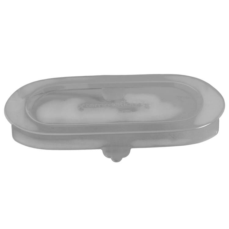 Floral Lace Red Plastic Lid for Squoval Tab Handled Ramekin