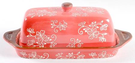 Floral Lace Red 1/4 Lb Covered Butter by Temp-Tations