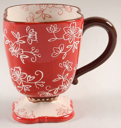 Floral Lace Red Square Mug