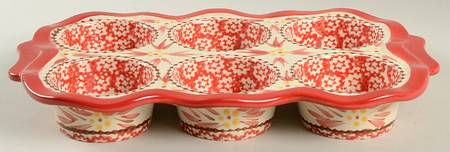 Old World Red Muffin Pan (Holds 6 Muffins)
