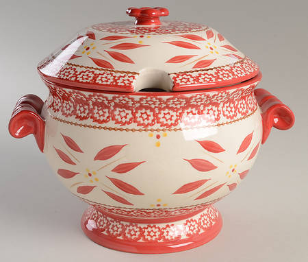 Old World Red Tureen &  Lid