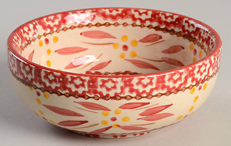Old World Red Round Center Bowl for 6 Piece Pedestal Server/Cake Set