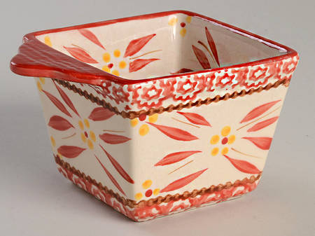 Old World Red Individual Square Baker