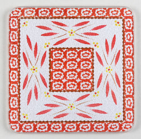 Old World Red Glass Trivet for 7" Square Baker