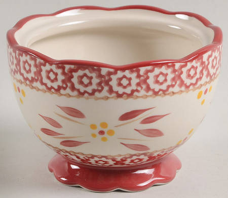 Old World Red Sugar Bowl No Lid
