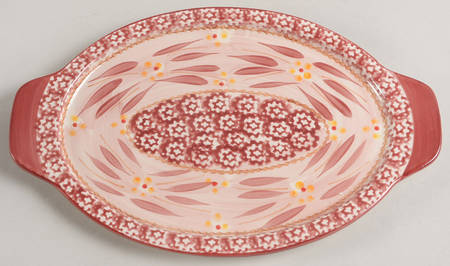 Old World Red 10" Oval Lid-It (Trivet,Tray,Baker Lid)