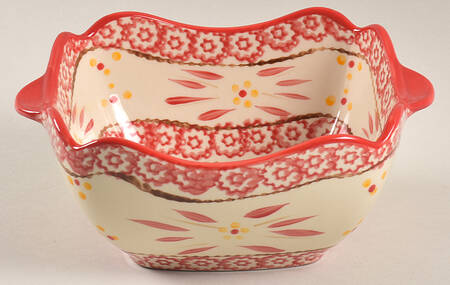 Old World Red 1 Qt Square Bake & Serve Bowl