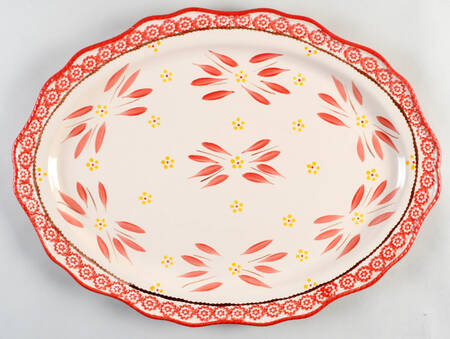 Old World Red 20" Oval Serving Platter
