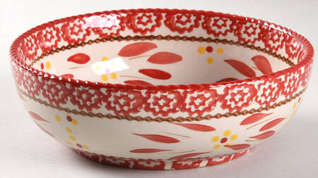 Old World Red Deep Soup/Cereal Bowl