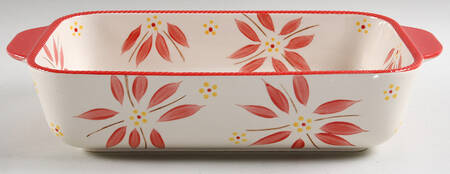 Old World Red 13"  Rectangular Baker