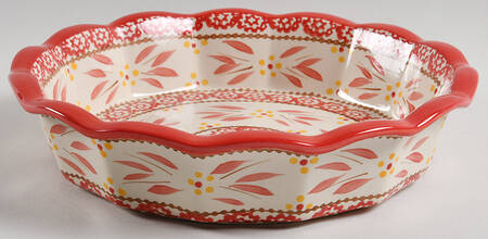 Old World Red 10" Pie Baking Plate