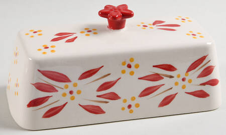 Old World Red Lid for 1/4 Lb Butter