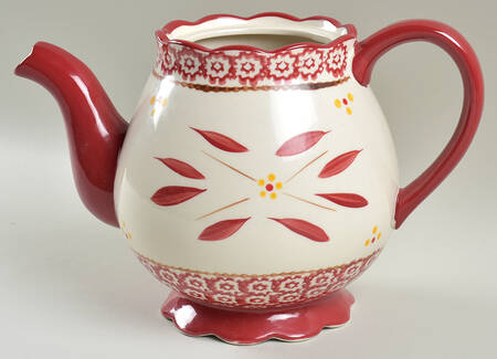 Old World Red Teapot No Lid