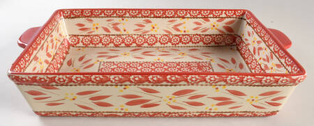 Old World Red 15" Rectangular Baker