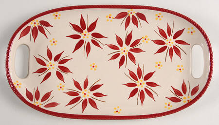 Old World Red Sandwich Tray for Covered Soup & Sandwich Set