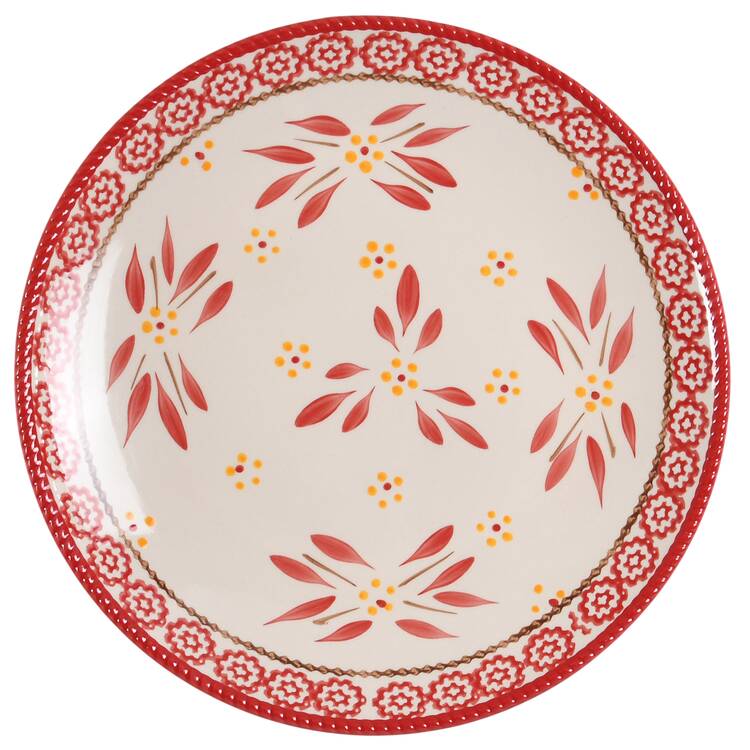 Old World Red Coupe Dinner Plate
