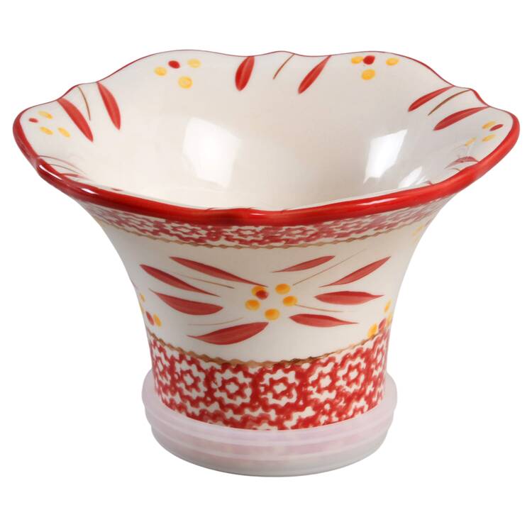 Old World Red Dip Bowl/Cake Pedestal w/Grip for Convertible Set